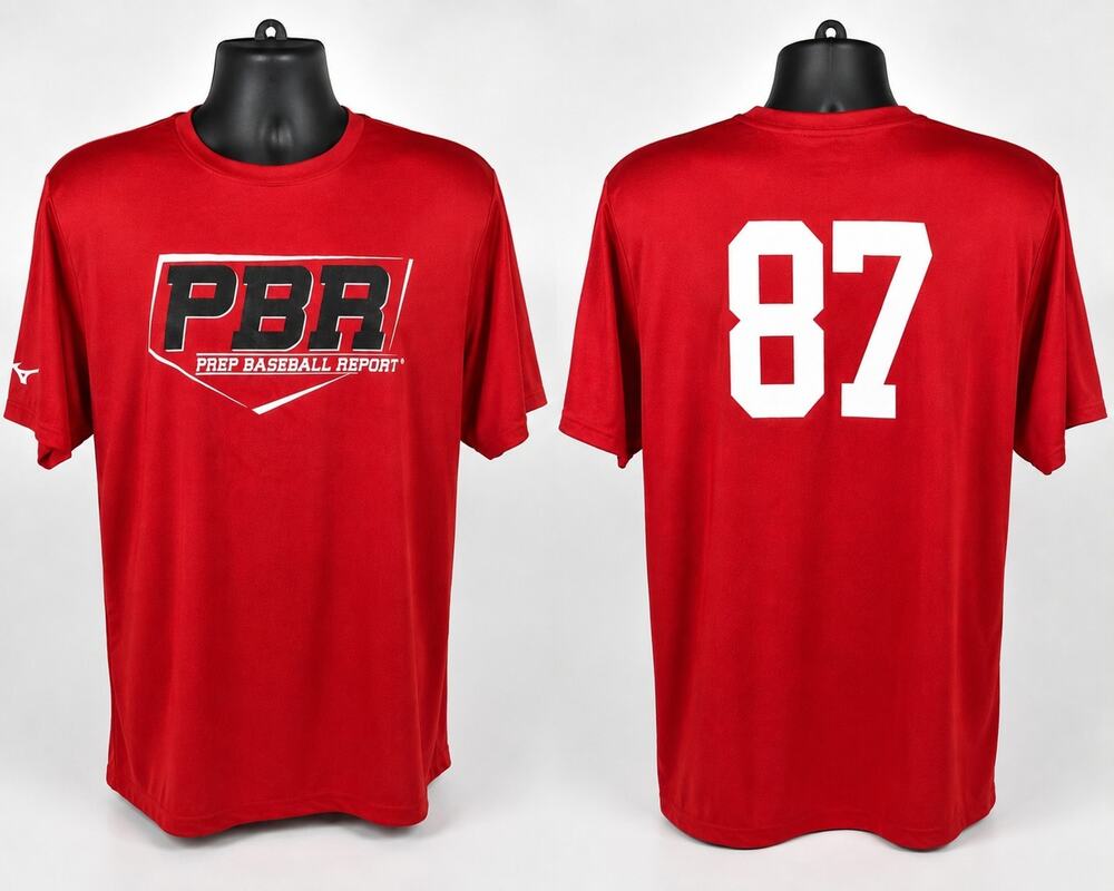 Mizuno PBR Prep Baseball Report Performance Shirt Red Men's XXL #84 #85 #86 #87